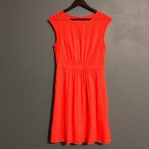 J. Crew Orange Chiffon Chevron Dress - Size 8